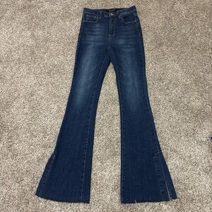Stylish Dark Blue Flare Jeans